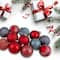 12ct. 3" Red & Blue Finnial & Glass Ball Christmas Ornaments